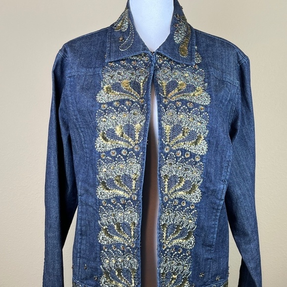 Chico’s Denim collared jacket - Picture 1 of 10